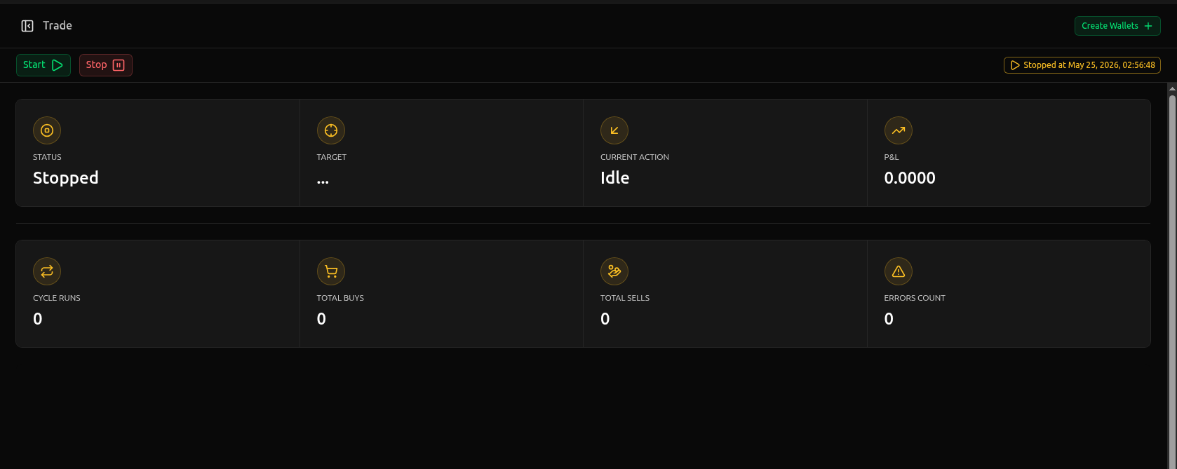 Solana Bots Volume Bot Interface